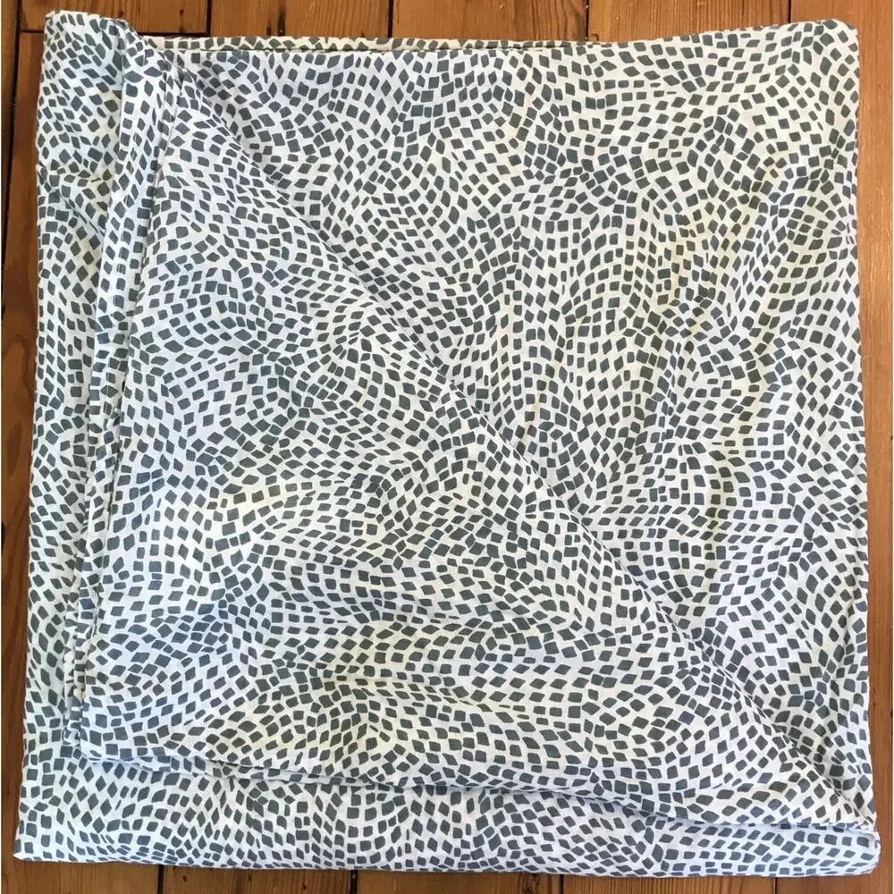 IKEA Tradkrassula Queen Full Double Blue Teal Patterned Duvet Cover Cotton